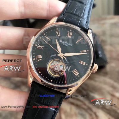 Perfect Replica Patek Philippe Calatrava Tourbillon Watches Rose Gold Case-Patek Philippe Calatrava Price List